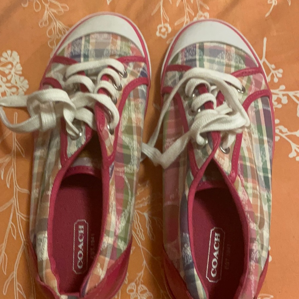 Coach canvas and leather fun fashion sneakers-new